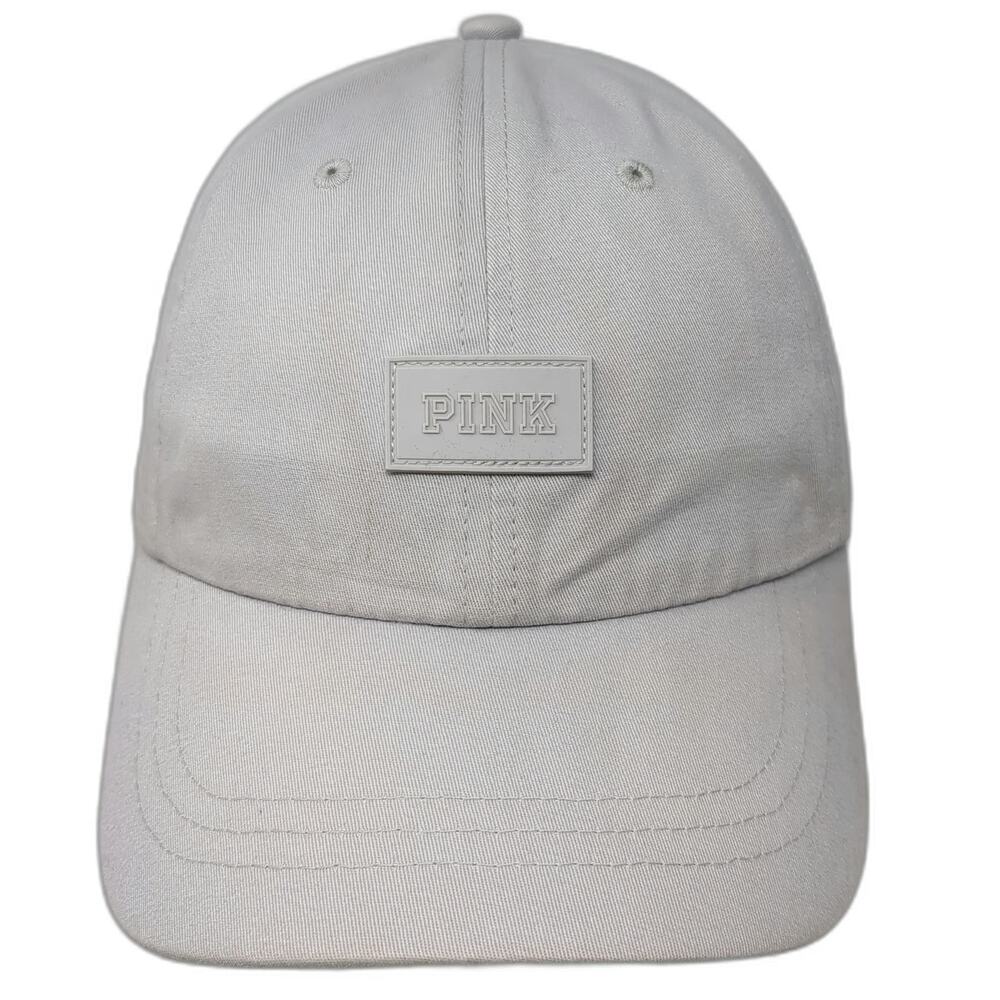 PINK Victoria's Secret Baseball Cap Gray One Size Cotton Adjustable Strap Hat